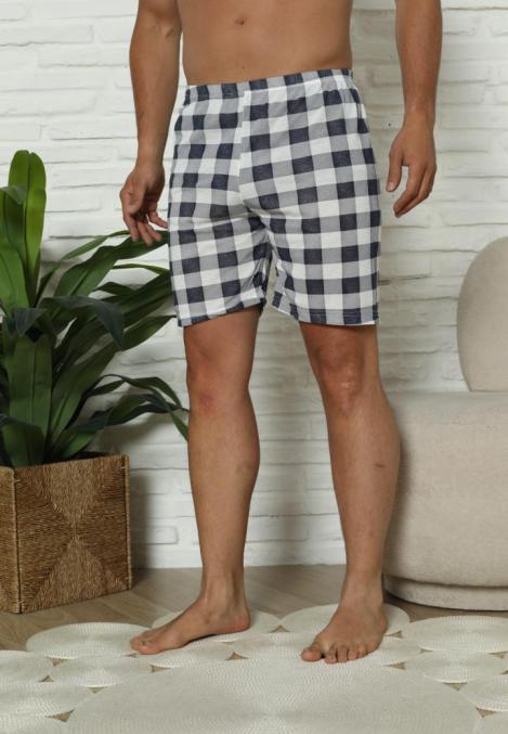 Short de pijama bărbați carouri, bumbac, Engros